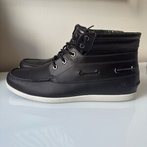 TIMBERLAND Men’s Black High Ankle Boat Sneakers Leather Chukka Boots 94515 | 12M